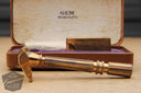 Gem 1940's Micromatic Clog Pruf Single Edge Safety Razor w/ Brown Case
