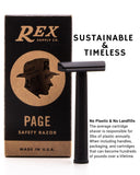 Rex Supply Co. | Page Three Piece Aluminum Double Edge Safety Razor