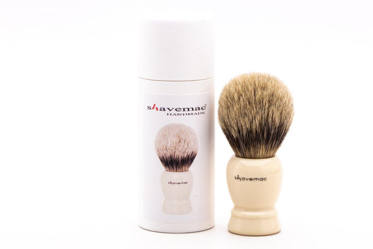Shavemac | Silvertip Badger Shave Brush With Faux Ivory Handle 142-362
