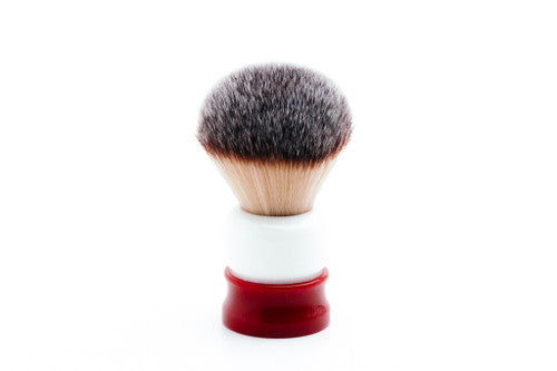 Fine Accoutrements | Stout Angel Hair Red & White Shave Brush | Pre-Owned