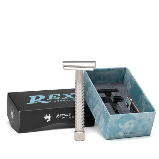 Rex Supply Co. | Sentry Slant XL Three Piece Stainless Steel Double Edge Safety Razor - 115