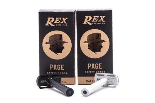 Rex Supply Co. | Page Three Piece Aluminum Double Edge Safety Razor