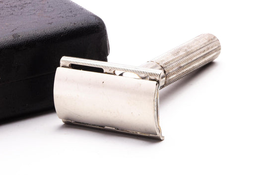 1947-51 Gillette Fat Handle Tech Double Edge Safety Razor Set | Original Condition