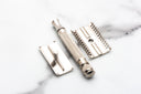 1930's Gillette NEW Long Comb Ball End Safety Razor With Replica Handle | Factory Nickel Revamp