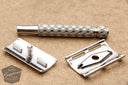 Gillette 1960's Spiral Handle Ball End Tech Safety Razor w/ Blue Case - Made in England
