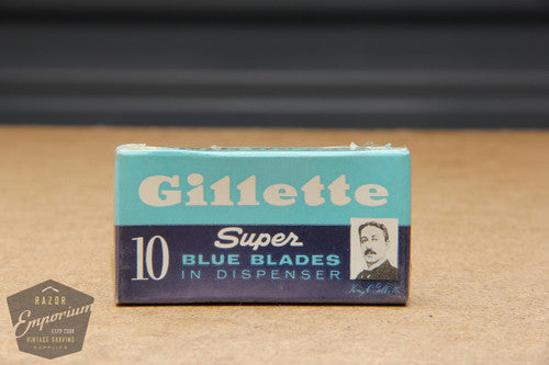 Gillette Blue Double Edge (10) - New Old Stock (NOS) Razor Blades in Dispenser
