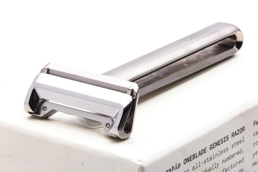 OneBlade| Genesis Silver Pivoting Single Edge Razor With Stand | Pre-owned