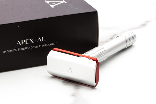 Ayslworth Razor | APEX-AL- Aircraft Silver Blood Red with Modern Handle