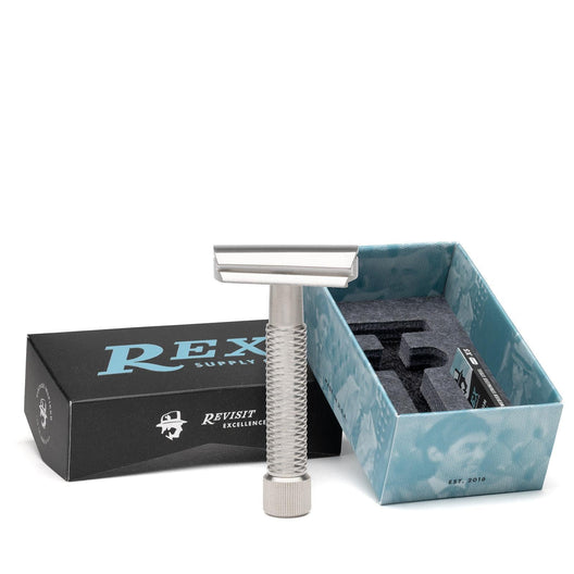 Rex Supply Co. | Sentry Slant Three Piece Stainless Steel Double Edge Safety Razor -114