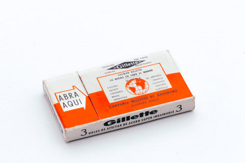 NOS 3 Gillette Super Stainless - Made in Argentina - Double Edge Razor Blades
