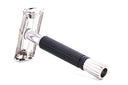 1971 R1 Gillette Black Handle Super Speed Safety Razor | Factory Nickel Revamp