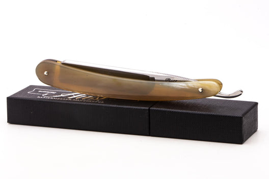 5/8" Ralf Aust Spanish Tip Hollow Ground Straight Razor  | Horn Scales