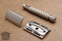 Gillette 1959 Spiral Handle Ball End Tech Brass Safety Razor - Made in USA* Revamped in Nickel