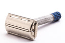 1955 A2 Gillette Light / Blue-Tip Double Edge Flare Tip Safety Razor | Factory Nickel Revamp