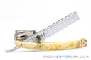 5/8" Dubl Duck Pearlduck Goldedge Straight Razor w/ Gold Inlay Celluloid Scales  | Solingen, Germany