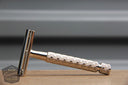 Gillette 1959 Spiral Handle Ball End Tech Brass Safety Razor - Made in USA* Revamped in Nickel