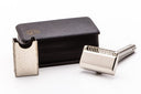 Gem Single Edge Safety Razor with Leather Case & Blade Bank
