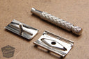 Gillette 1959 Spiral Handle Ball End Tech Brass Safety Razor - Made in USA* Revamped in Nickel