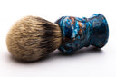 Shavemac |  Silvertip Badger Shave Brush With Blue & Copper Marbled Handle 4071-129