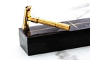 1962 H4 Gillette Gold Slim Aristocrat Adjustable Double Edge Safety Razor Set | New Old Stock