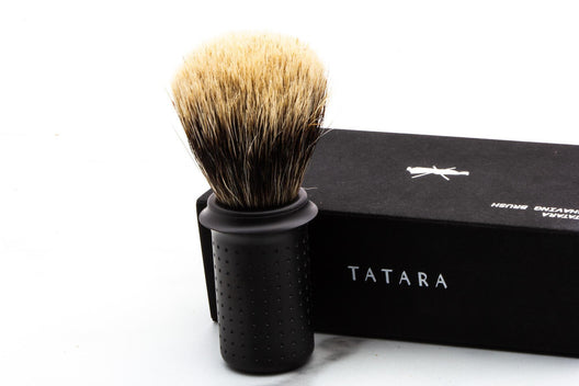 TATARA | Finest Badger Stainless Steel Shaving Brush - Dark
