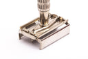 1950's British Gillette Heavy Red Tip DE Super Speed Safety Razor w/ Case & Blade Bank | Made in England