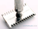 1930's Gillette New Deluxe Belmont DE Safety Razor w/ Metal Case & Blade Bank | Rhodium Revamp