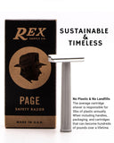 Rex Supply Co. | Page Three Piece Aluminum Double Edge Safety Razor
